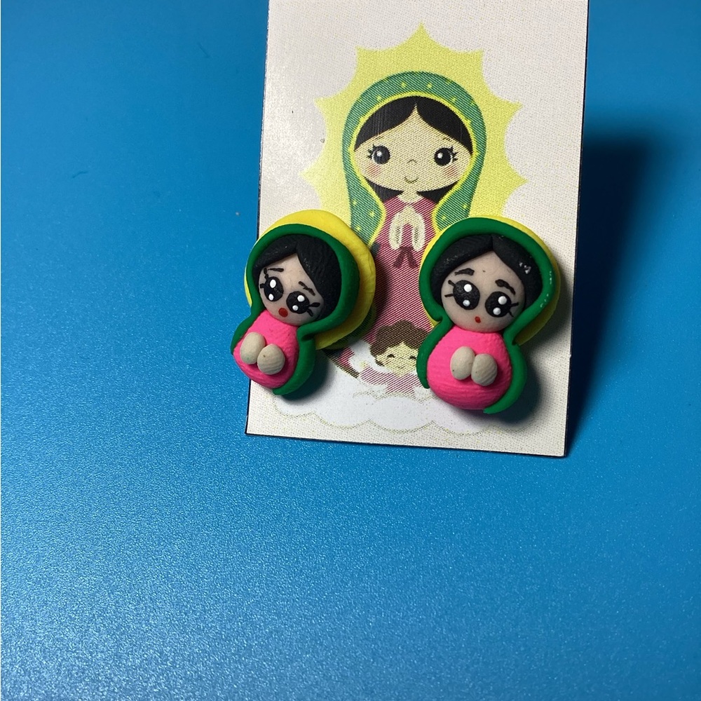 Colorful Virgin Mary Earrings